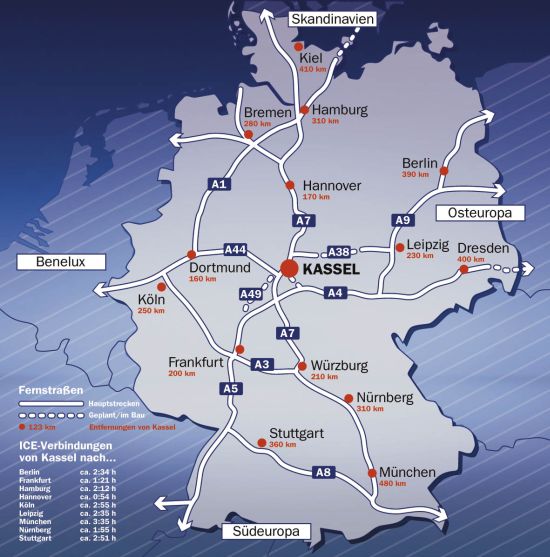 Wirtschaftsförderung Region Kassel - Verkehrsanbindung